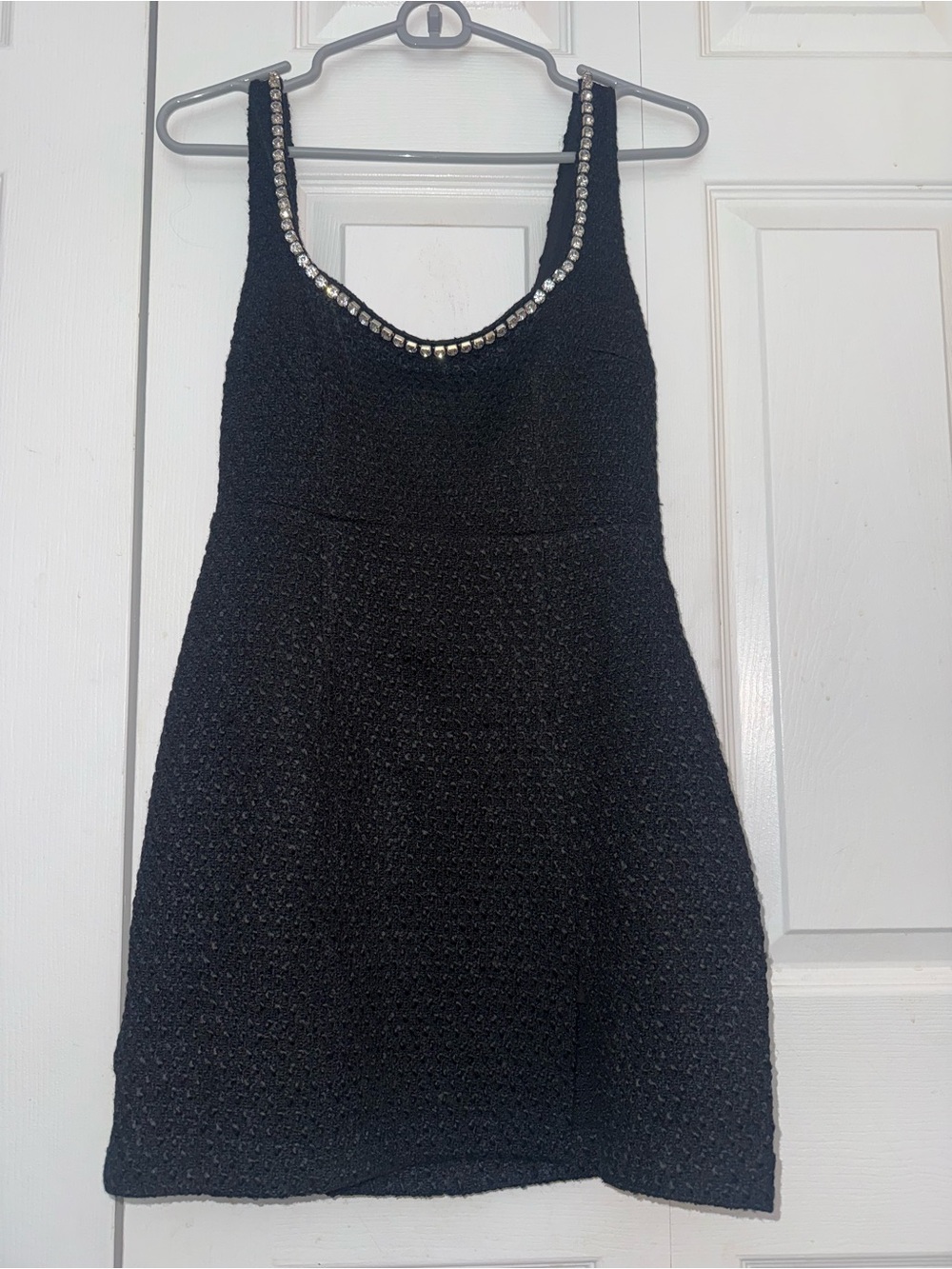 Black Embellished Scoop Neck Knit Tank Top forever 21